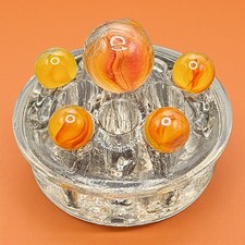 Vtg Orange Vitro Agate Hybrid Cat Eye 1 Each 25mm Shooter 5 Each 15mm Marbles