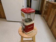 Vintage COKE COLA Acorn Gumball Candy Peanut Vending Machine 5 Cents