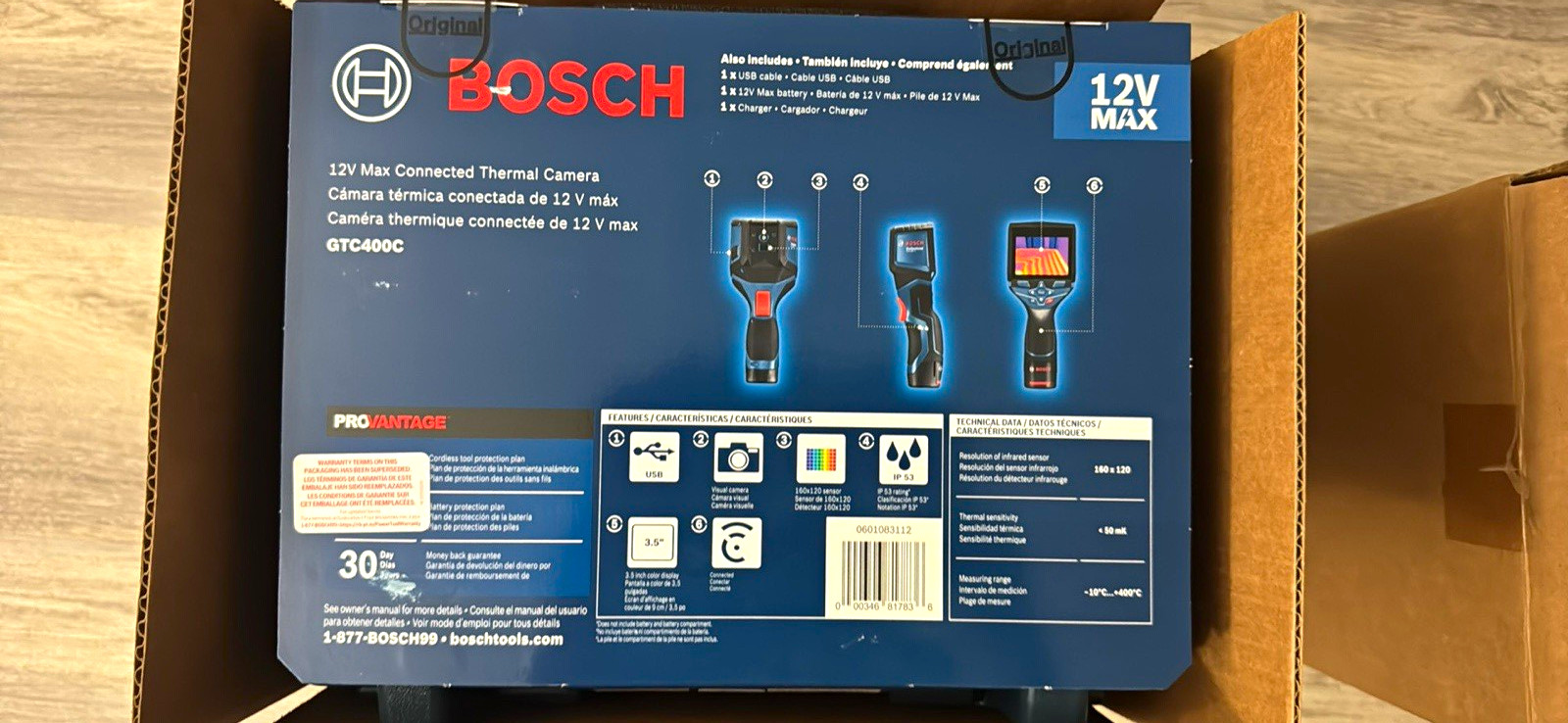 Bosch GTC400C 12V Max Handheld Thermal Camera 160x120 IR -4°F–842°F