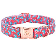 Valentine's Day Pink Heart Dog Collar Adjustable for Medium Dogs