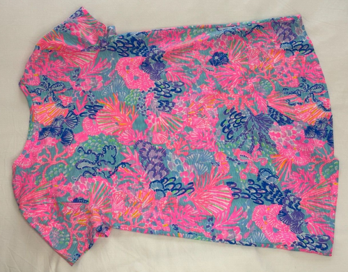 NWT Lilly Pulitzer Women's Etta V Neck Splendor in the Sand Cotton T-Shirt, Sz S - Picture 10 of 10