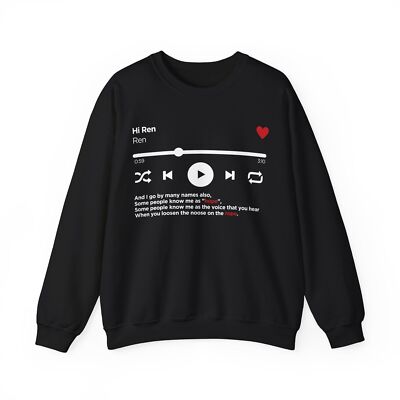 Ren Gill Hi Ren Lyrics Crewneck Sweatshirt Black Grey Blue Sick Boi RENegade