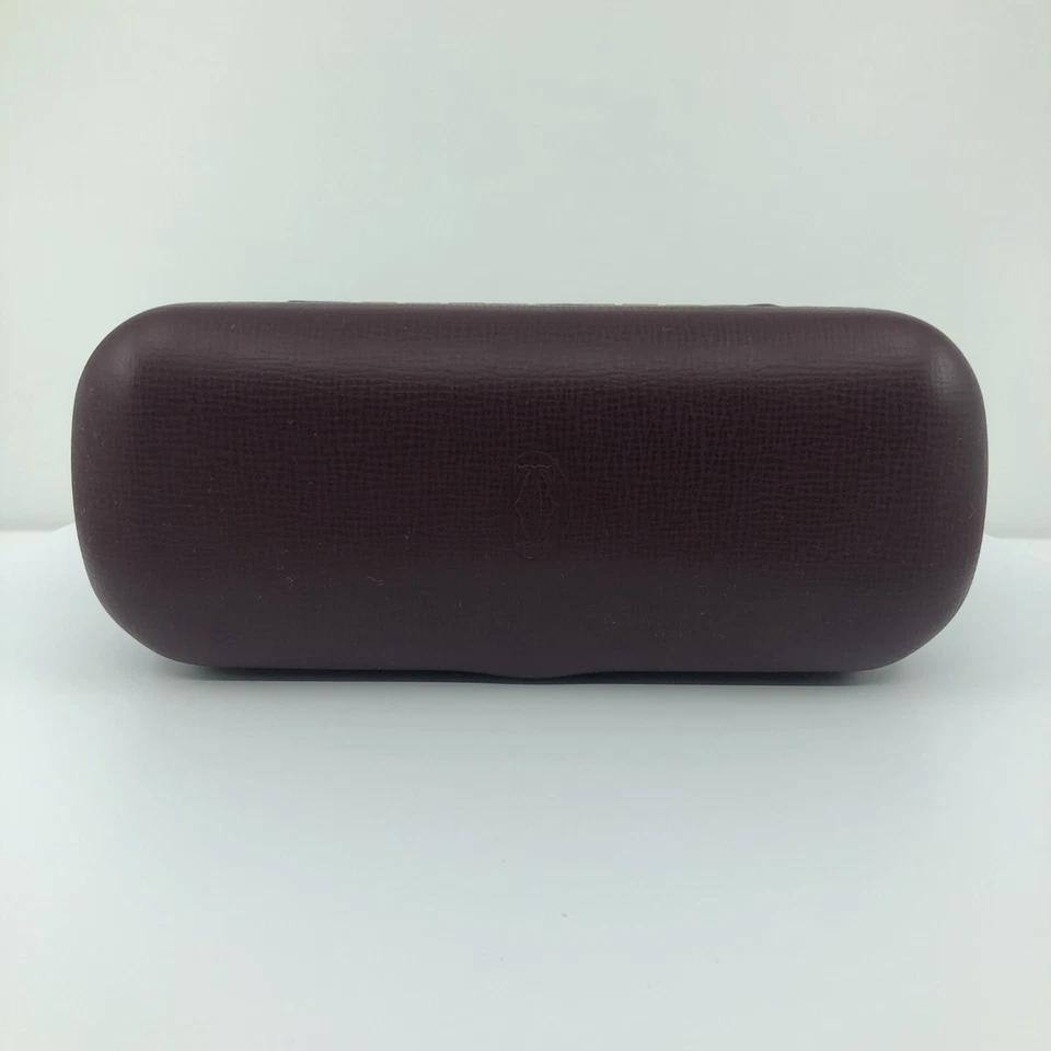 全新 正品 复古 卡地亚 硬壳 红色皮革眼镜 太阳镜盒 — 第 3/4 张图片