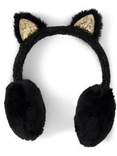 Girls Cat Ear Muffs - Black