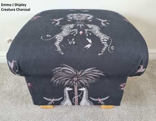 Emma J Shipley Fabric Footstools Pouffes Amazon Lemur Monkeys Zambezi Silverback - Picture 40 of 96