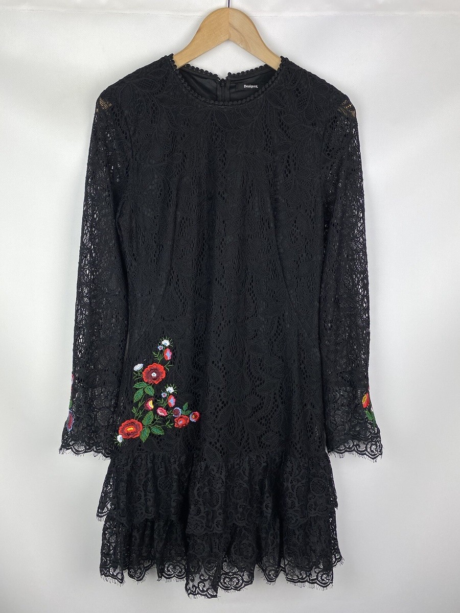desigual lace dress Desigual ladies long sleeve lace dress size 42 style 18WWVW97
