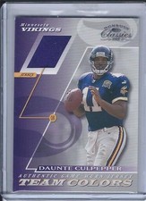 2001 DONRUSS CLASSICS DAUNTE CULPEPPER TEAM COLORS JERSEY CARD TC-24 VIKINGS