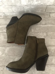 green metallic ankle boots