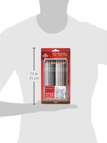 KOH-I-NOOR Polycolor Grey Line Artist's Coloured Pencils Set of 12