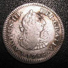 Old Colonial Coins 1786 Silver 1/2 Real