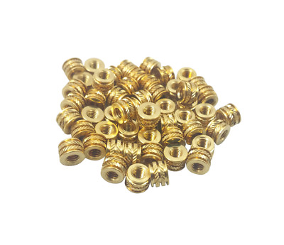 50x #6-32 Short Brass Heat Set Inserts 3D Printing Initeq Durathread