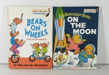 Dr. Seuss Berenstain Bears lot 2 VINTAGE books On The Moon Hardcover 1985