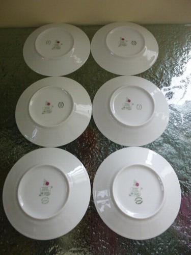 Vintage Set of 6 Limoges Porcelain de la Rose Side Plates Cheese & Biscuits - Picture 5 of 7