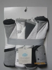 Cloud Island 4-Pack Burp Cloths Black/White