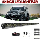 50" 52" inch Slim LED Work Light Bar Straight Curved Driving Lamp Offroad Truck