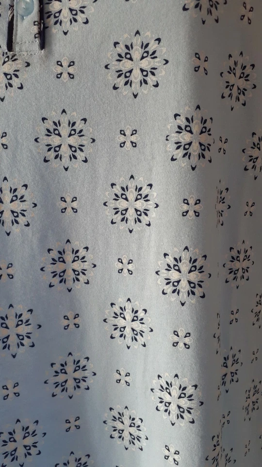 Charter Club Blue White Nightgown Knee Cap Sleeve X-Small 38" BUST - Image 3 of 4