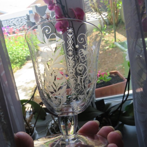 6 Bicchieri da Vino IN Cristallo Di Baccarat Modello Argentina Firmato H 8,5 CM - Foto 6 di 12