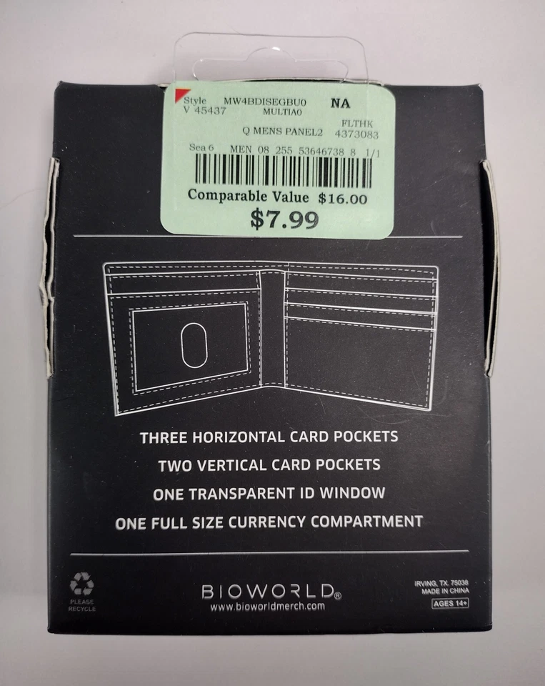 NEW PROTOTYPE- Limited Sonic The Hedgehog BiFold  Black & White Wallet Sega Rare - Image 3 of 4