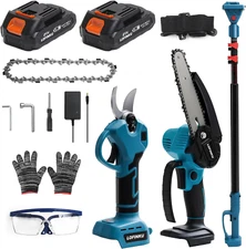 Electric Pruner Kit for Tree Trimming & Garden Maintenance, 3-In-1 Cordless Chai