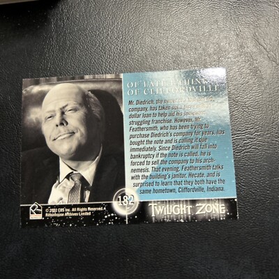 6c Twilight Zone 2002 Series 3 Shadows Substance #182 Albert Salmi Cliffordville