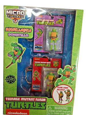 Teenage Mutant Ninja Turtles Micro Figures Keychains Donatello Raphael New