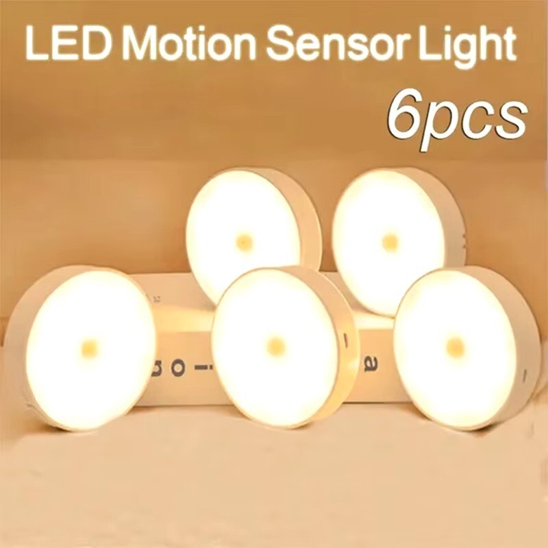 Motion Sensor LED Night Light USB Rechargeable Night Lamp For Kitchen Cabinet