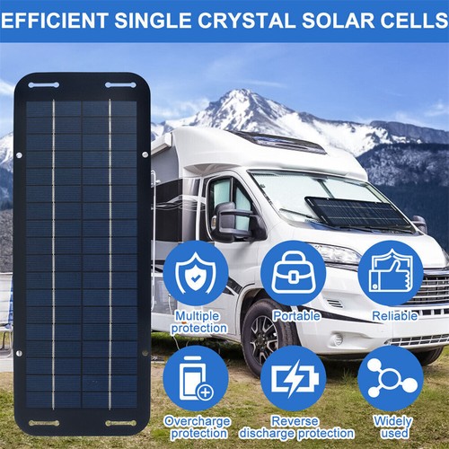 60W Solar Panel 12V Trickle Charger Battery Charger Kit Maintainer Boat ...