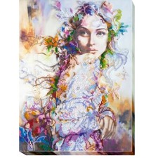 Bead Embroidery Kit Lady Spring Beaded stitching DIY Abris Art