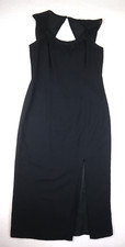 CAROLE LITTLE - WOMEN'S BLACK MIDI EVENING COCKTAIL DRESS - SIZE 10