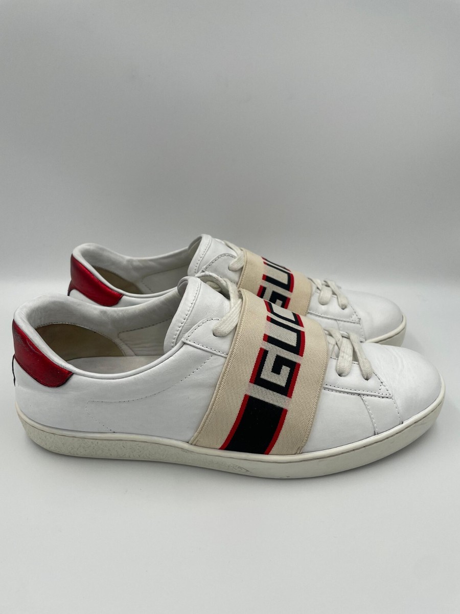 michi31⭐︎ Gucci 523469 Ace Stripe Low Trainer Leather Sneakers Shoes White