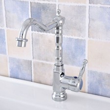 Polished Chrome Bathroom Kitchen Bar Vessel Sink Swivel Faucet Mixer Tap ssf636