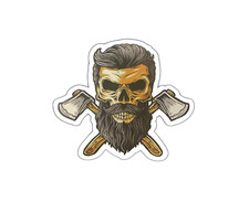 Skull Axes Sticker Decal Bearded
