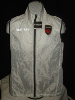 NWT MACRON LARRY GILET WHITE FULL ZIP SLEEVELESS RUNNERS WINDBREAKER SZ. L
