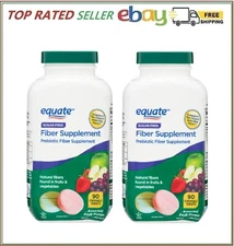 Equate Fiber Supplement, Fruit Flavored Chewable Tablets, over 90 Ct Pack of 2