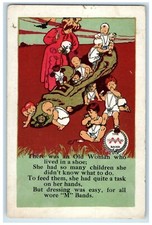 c1910's Old Woman Lived In A Shoe With So Many Children Antique Postcard