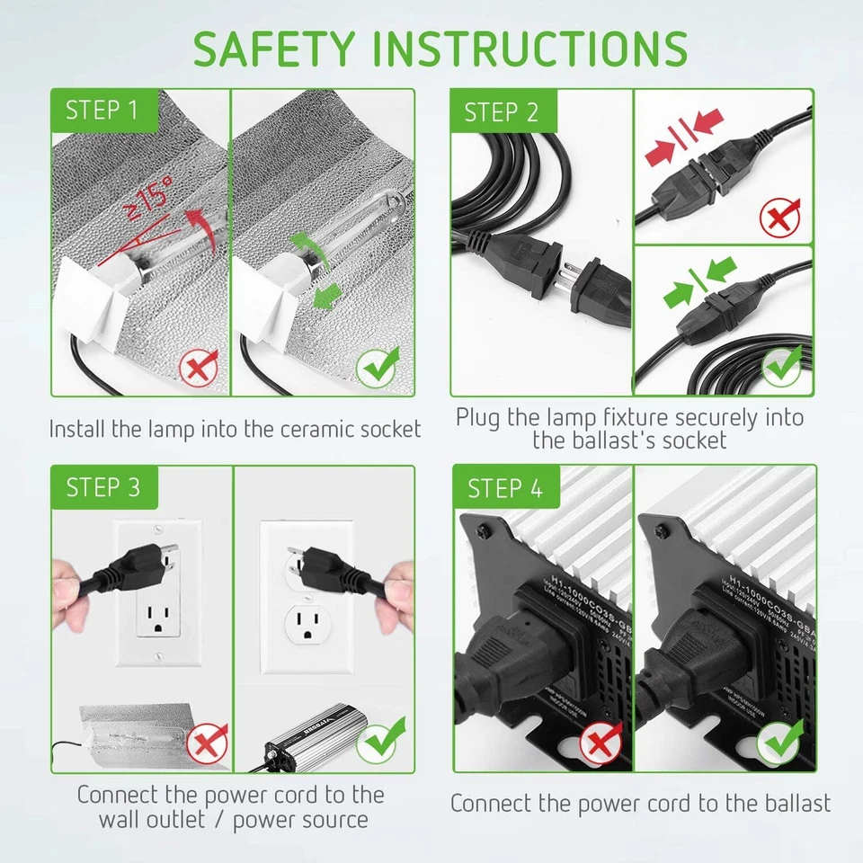 Lastre Electrónico Digital Regulable VIVOSUN 1000w para Bombilla MH HPS 120~240V Foto 4 de 4