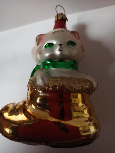 Raub-KATZE, 6 x deutscher Katzen-Christbaumschmuck Glas auch Inge Glas - Bild 7 von 13