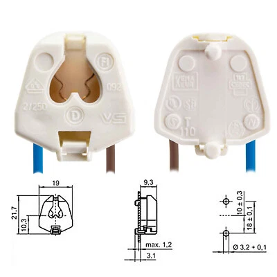 VOSSLOH-SCHWABE 2x G5 Einbaufassung für T5 -16mm Lampen Fassung, Halterung