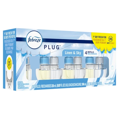 Febreze Plug In Air Freshener, Odor-Fighting Scented Oil Refill, 4 Refills - Picture 15 of 17
