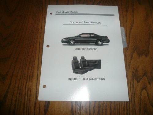 2002 Chevy Monte Carlo Dealer Color & Trim Guide Pages - Vintage