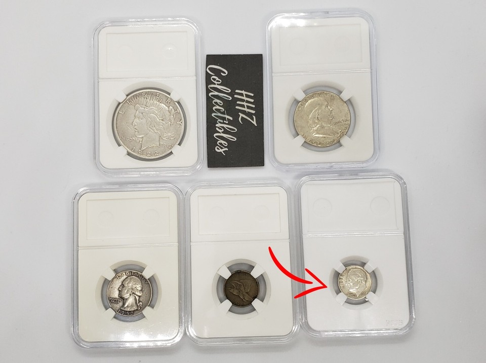 HHZ Collectibles 10-Pack 1.3 Inch (33mm) Slab Coin Display Snap Holders