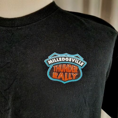 NUEVA Camiseta Negra Motocicleta Thunder Rally Milledgeville Georgia Adulto XL Motociclista - Imagen 6 de 7
