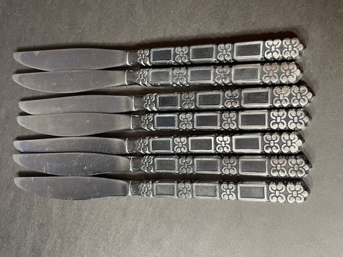 Oneida Community Madrid Black 34 Piece Set With Original Tray Vintage - Picture 21 of 23