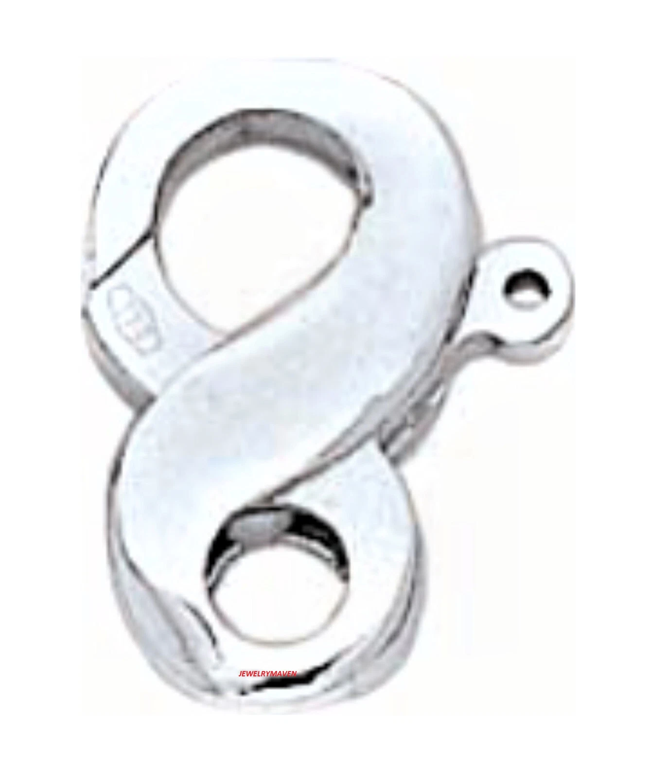 Figurine Gucci 8 Infinity Designer en or blanc 18k fermoir Italie