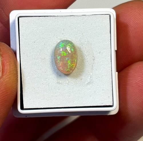 1.25 crt Lambina Mine Oval CRYSTAL Opal Cabochon Gemstone Australian Eo-1070