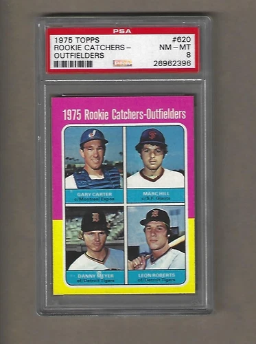 1975   TOPPS   ROOKIE  CATCHERS  GARY  CARTER  #  620     PSA   8