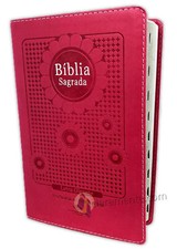 Bíblia Nova Tradução na Linguagem de Hoje, imit. de couro rosa com índice