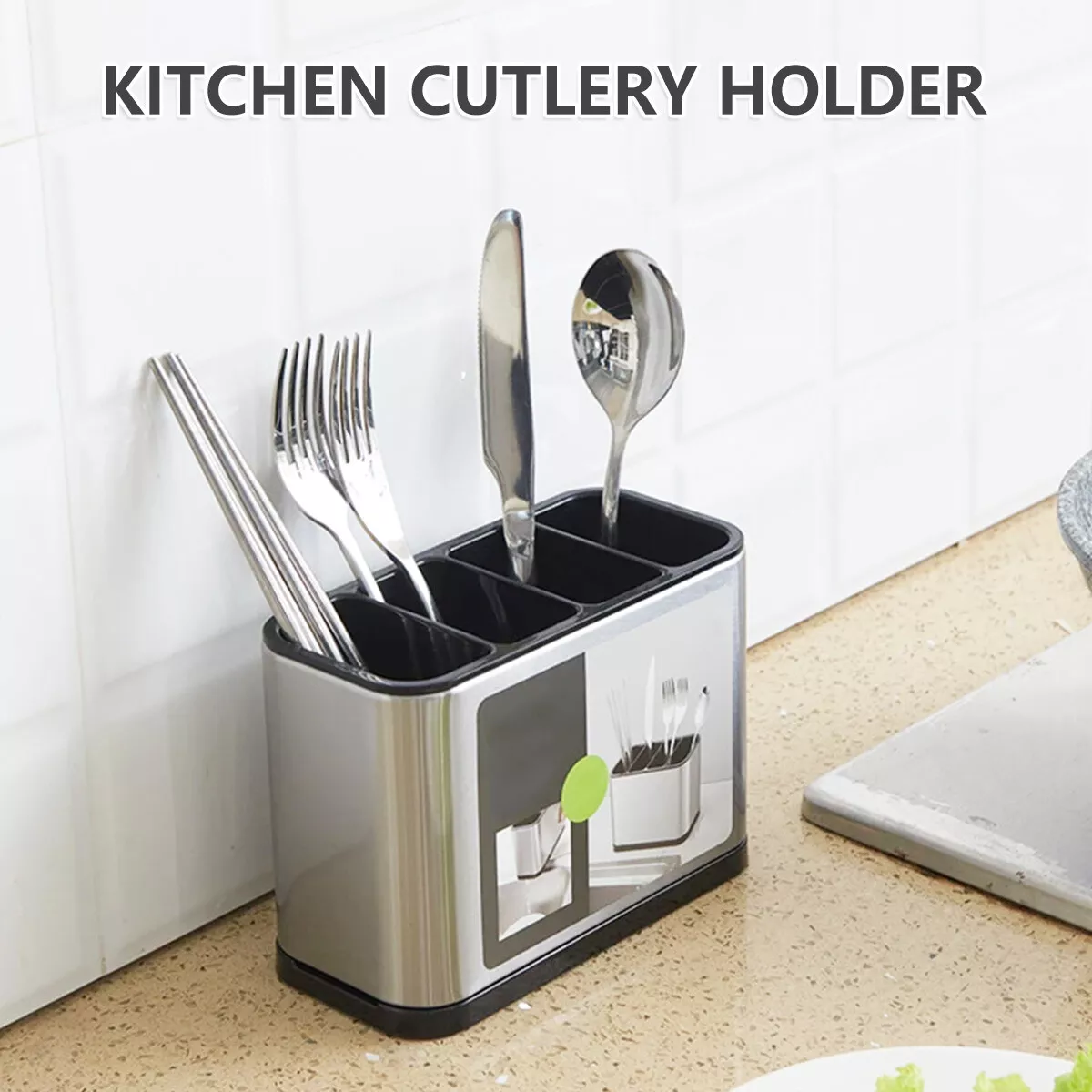 Kitchen Utensil Holder Spoons Shovel Organizer Cutlery Drainer Basket CV