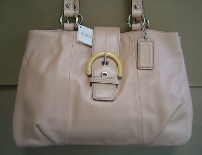 NWT $378 COACH Soho Leather East West Tote SHELL PINK Bag Purse