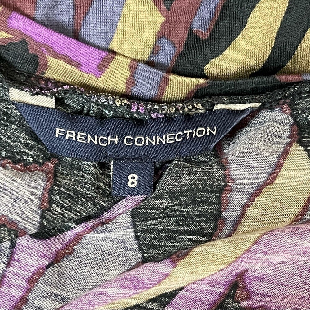French Connection Multicolor Patterned Short Slee… - image 2